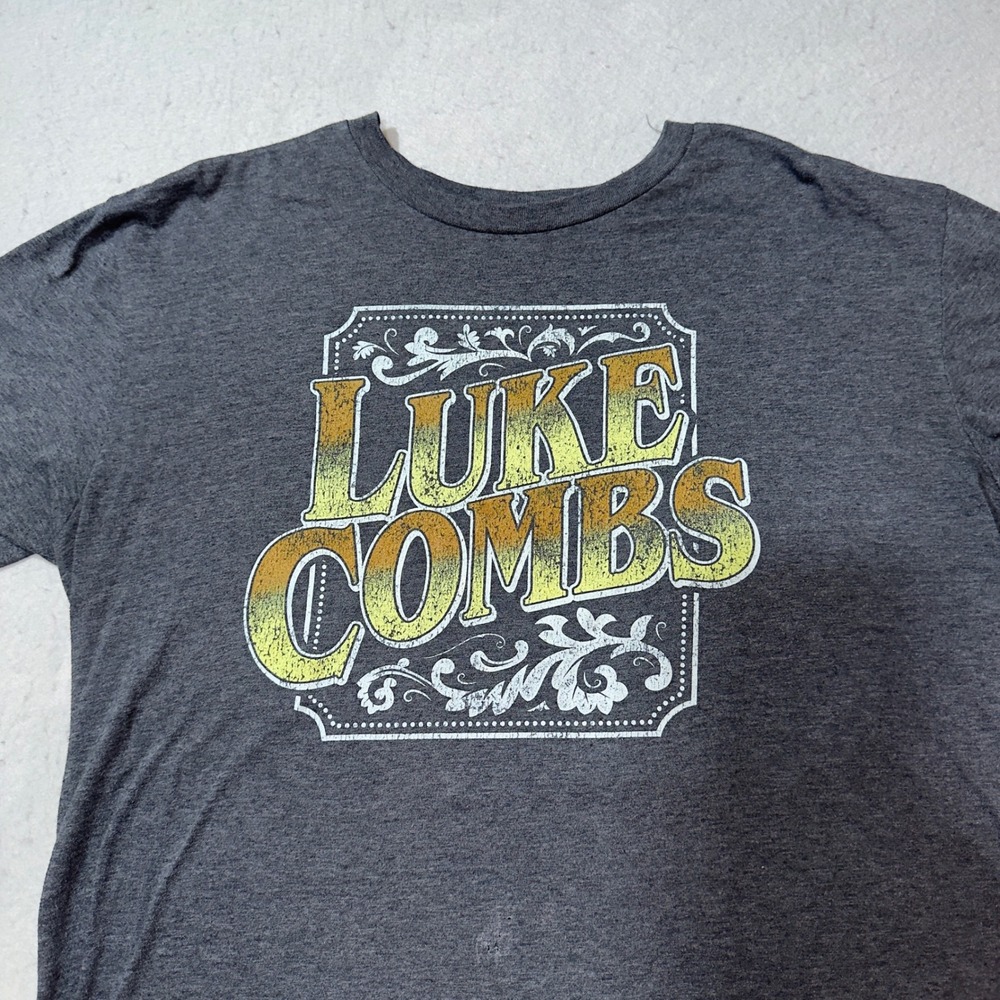 Luke Combs Graphic T Shirt Dark Gray Anvil‎ Lightweight Concert Tour XL, Country